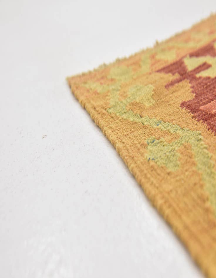 Detail image of  2' 9 x 4' 3  Hand Woven Kilim Waziri Wool Rug