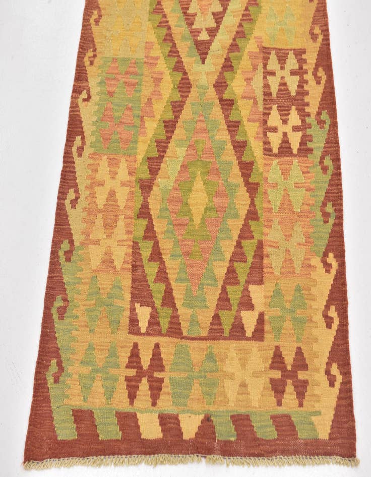 Detail image of  2' 8 x 4' 4  Hand Woven Kilim Waziri Wool Rug