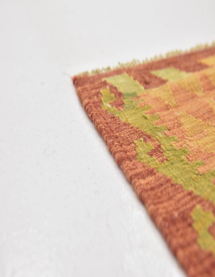 Detail image of  2' 8 x 4' 4  Hand Woven Kilim Waziri Wool Rug