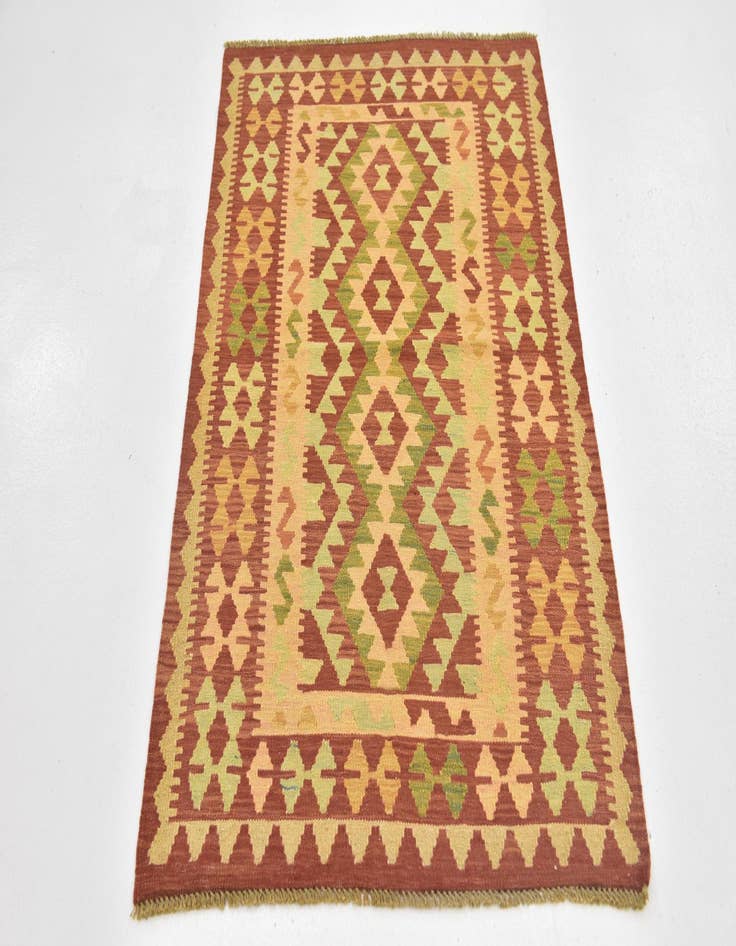 Detail image of  2' 10 x 4' 6  Hand Woven Kilim Waziri Wool Rug