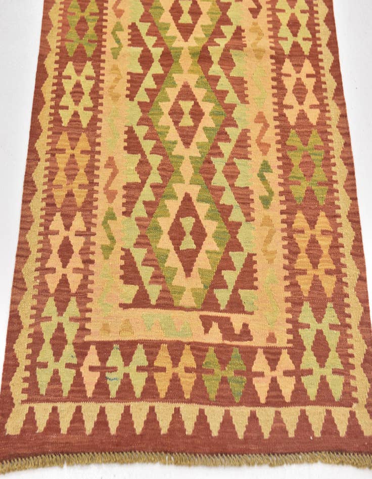 Detail image of  2' 10 x 4' 6  Hand Woven Kilim Waziri Wool Rug