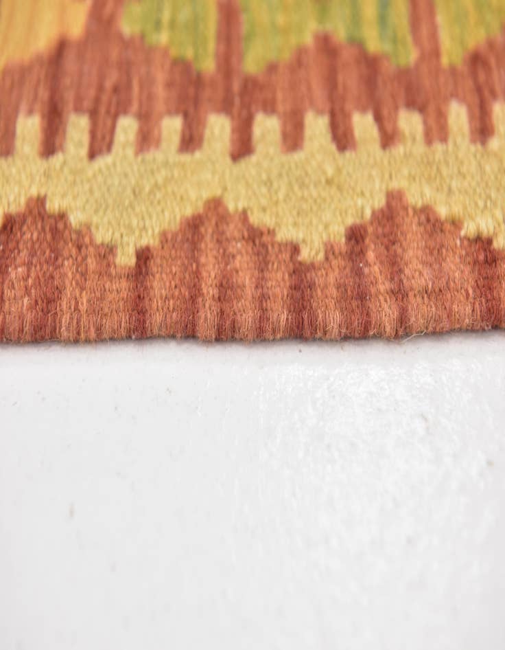 Detail image of  2' 10 x 4' 6  Hand Woven Kilim Waziri Wool Rug