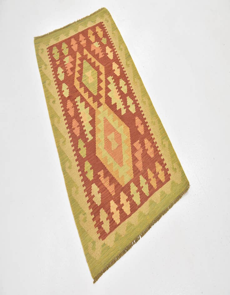 Detail image of  2' 6 x 4' 2  Hand Woven Kilim Waziri Wool Rug