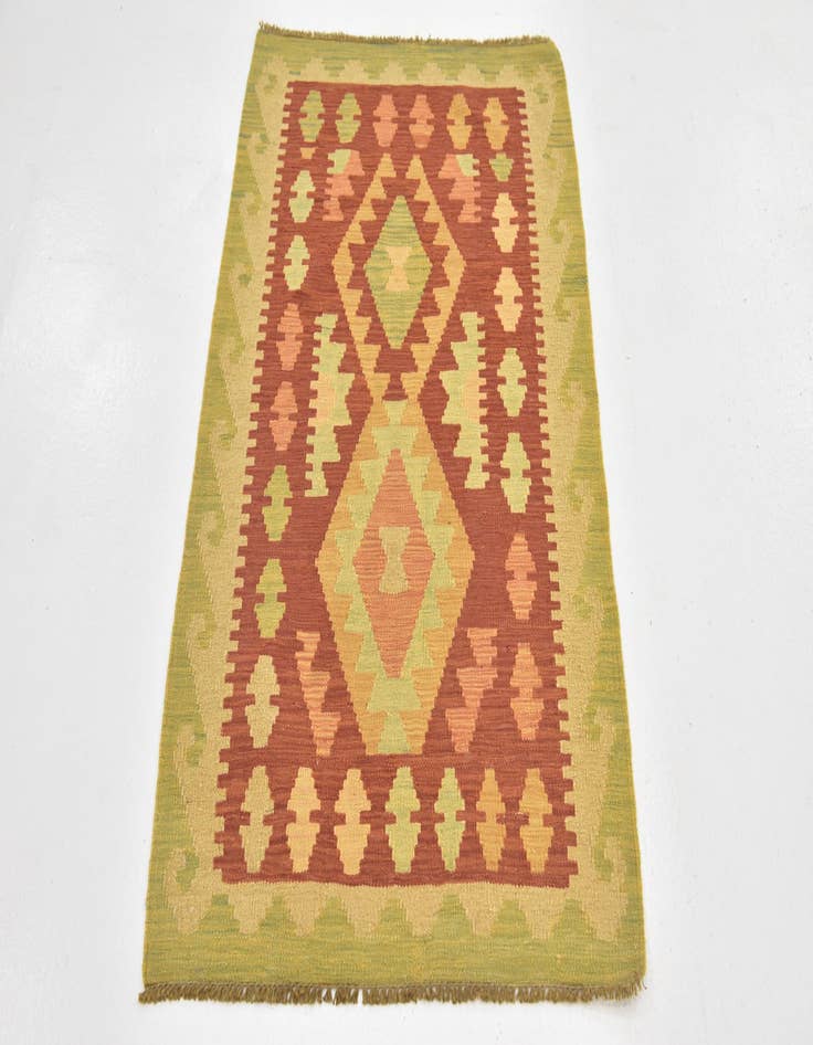 Detail image of  2' 6 x 4' 2  Hand Woven Kilim Waziri Wool Rug