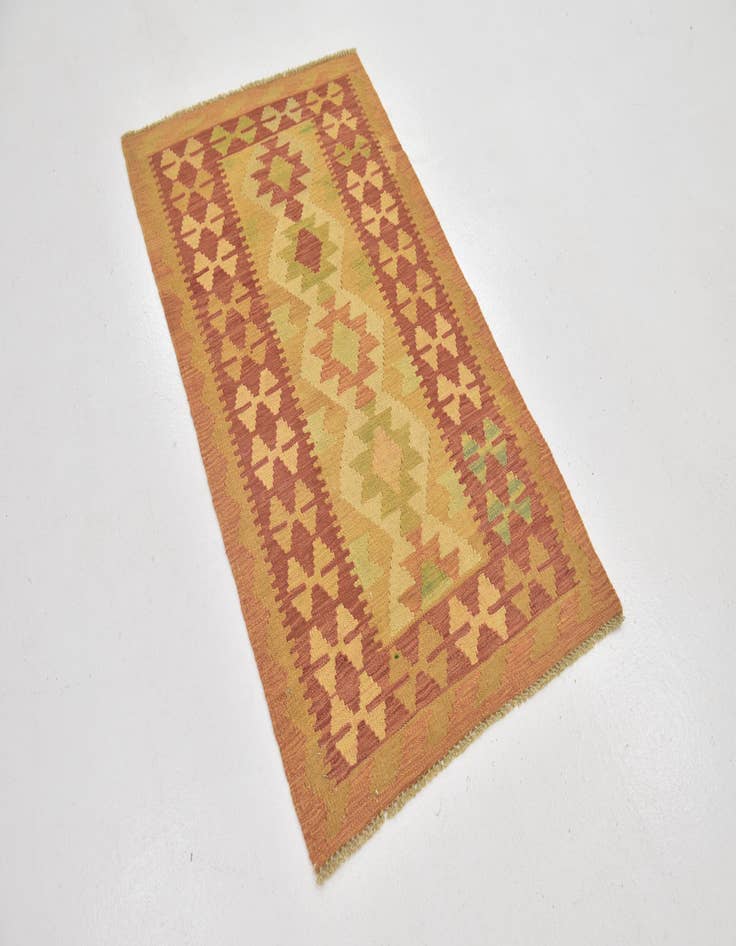 Detail image of  2' 6 x 4' 3  Hand Woven Kilim Waziri Wool Rug