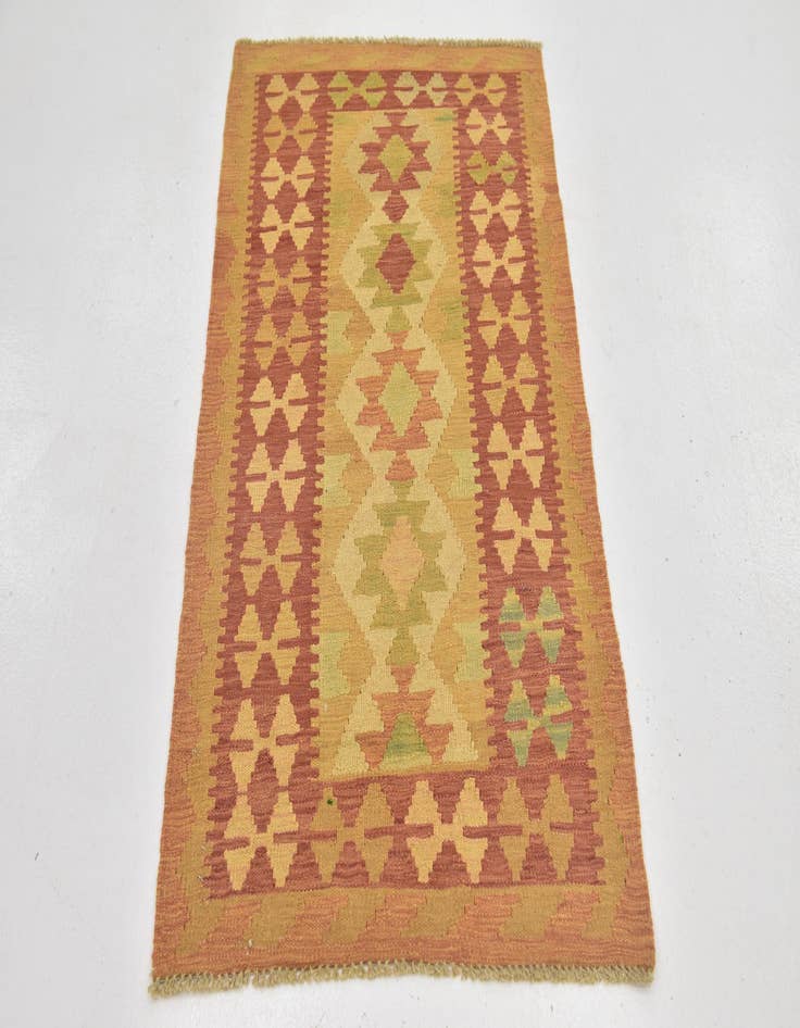 Detail image of  2' 6 x 4' 3  Hand Woven Kilim Waziri Wool Rug