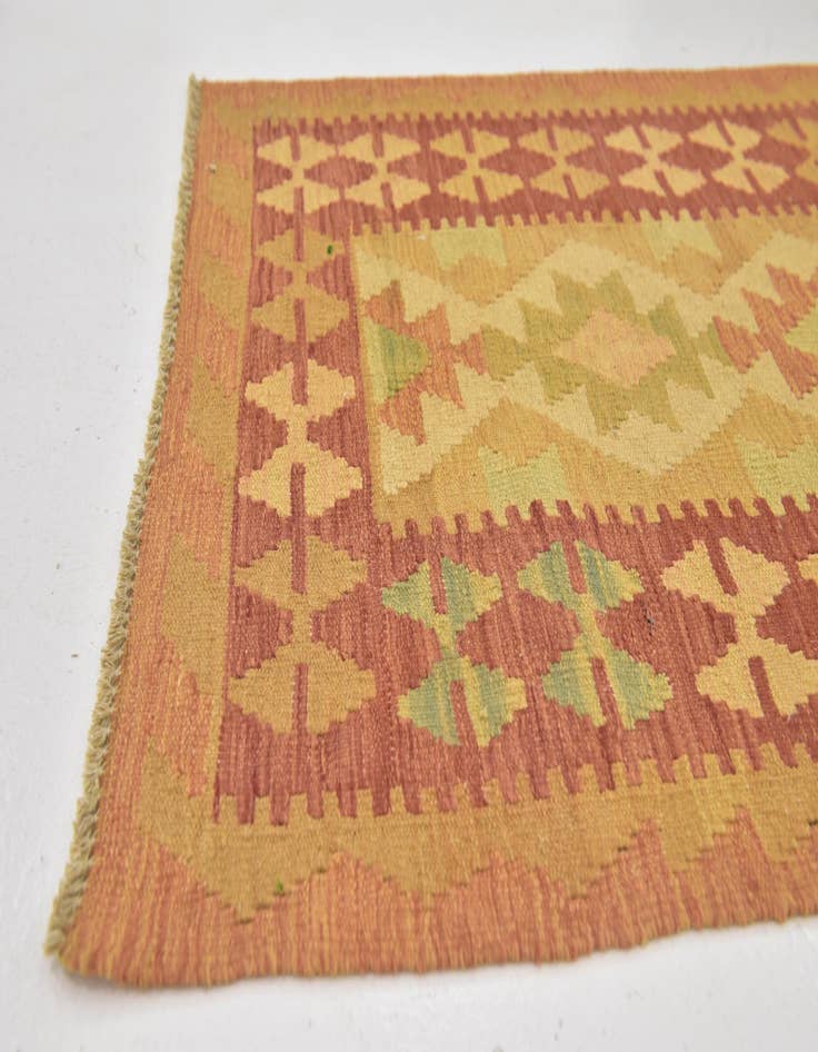 Detail image of  2' 6 x 4' 3  Hand Woven Kilim Waziri Wool Rug