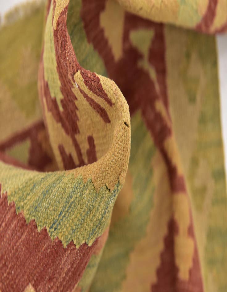 Detail image of  2' 10 x 4' 3  Hand Woven Kilim Waziri Wool Rug