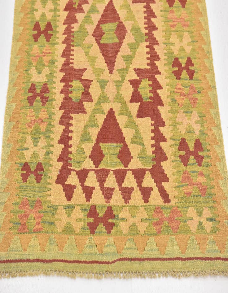 Detail image of  2' 7 x 4' 4  Hand Woven Kilim Waziri Wool Rug