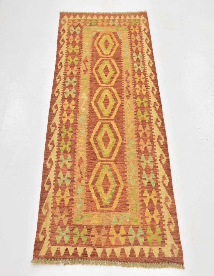 Detail image of  2' 9 x 4' 6  Hand Woven Kilim Waziri Wool Rug