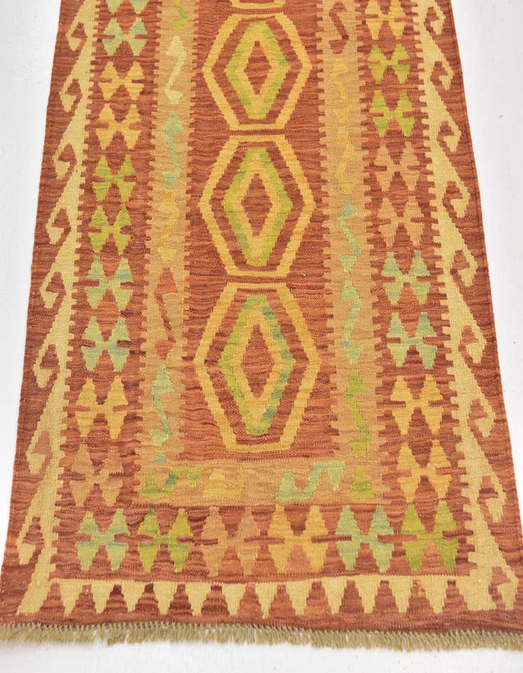 Detail image of  2' 9 x 4' 6  Hand Woven Kilim Waziri Wool Rug