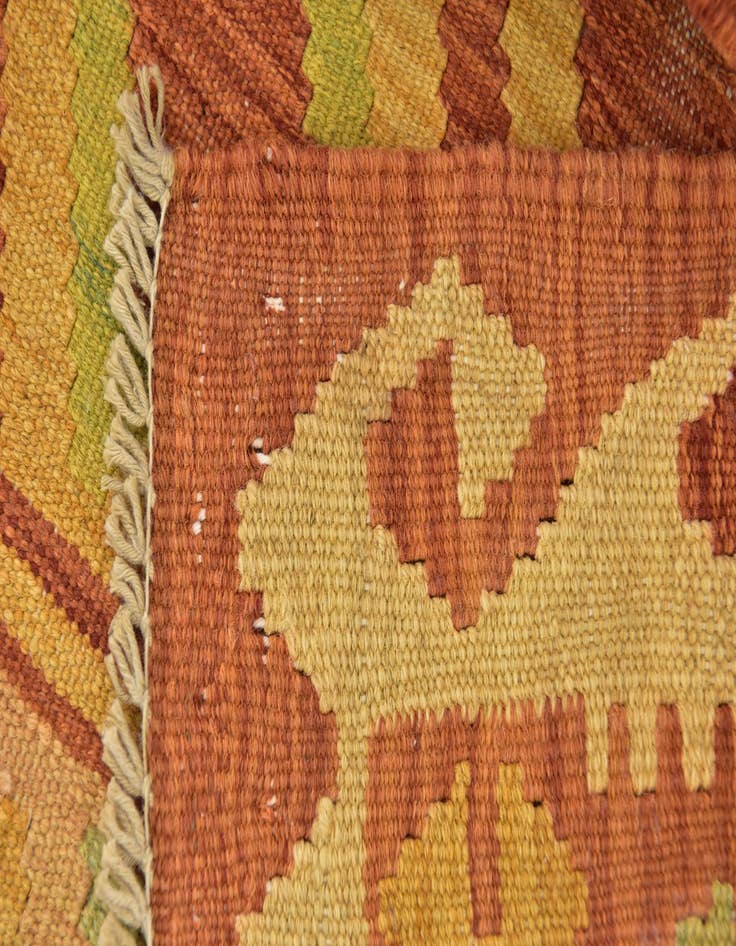 Detail image of  2' 9 x 4' 6  Hand Woven Kilim Waziri Wool Rug