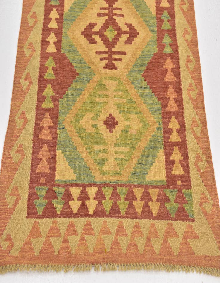 Detail image of  2' 10 x 4' 3  Hand Woven Kilim Waziri Wool Rug