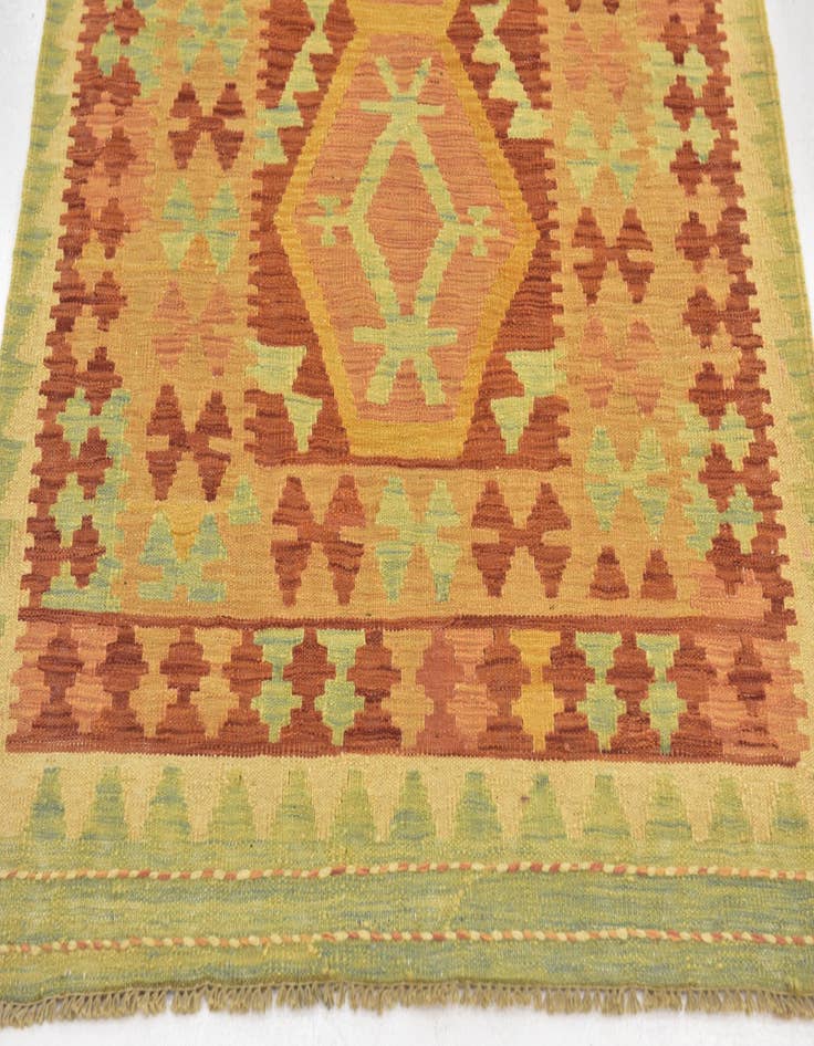 Detail image of  3' x 4' 10  Hand Woven Kilim Waziri Wool Rug