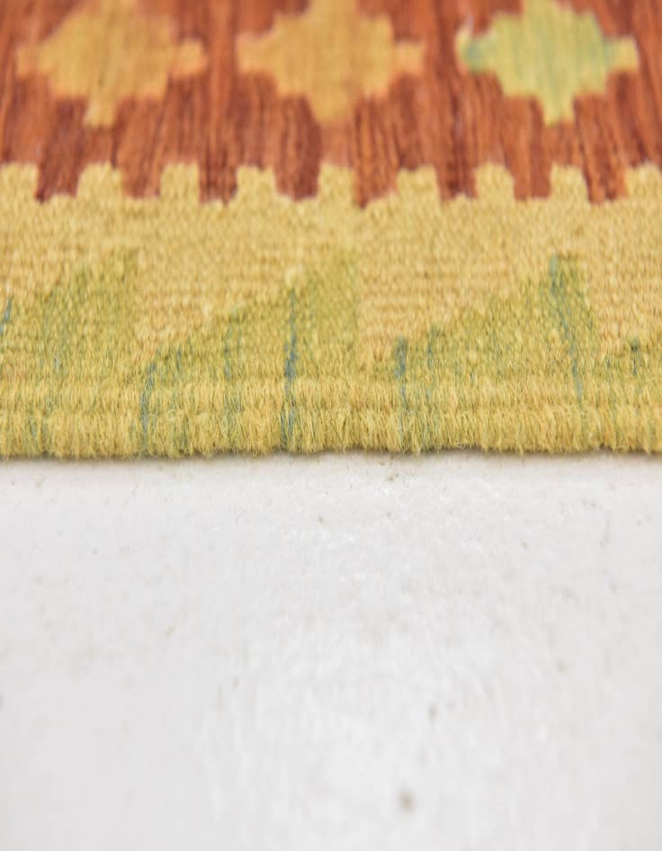 Detail image of  3' x 4' 10  Hand Woven Kilim Waziri Wool Rug