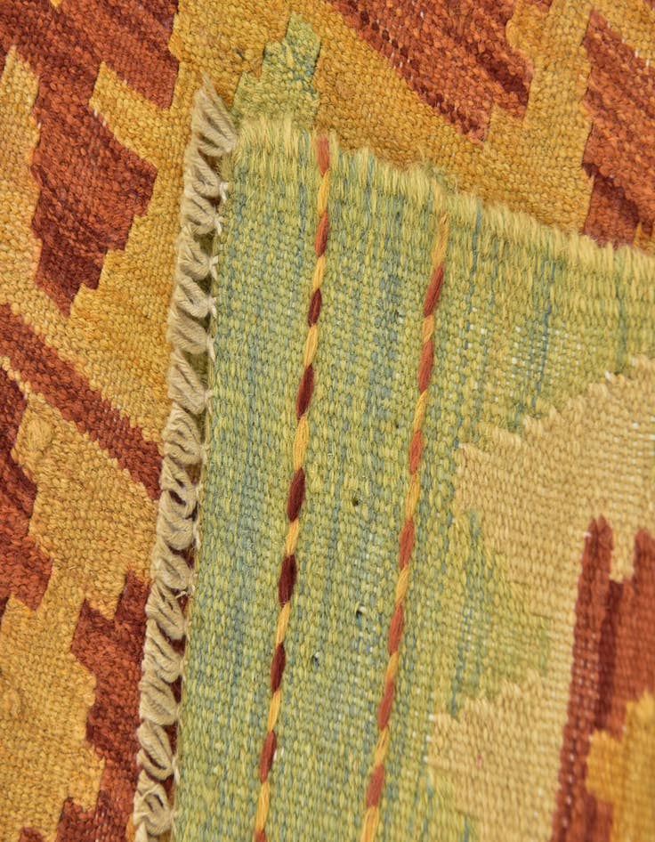 Detail image of  3' x 4' 10  Hand Woven Kilim Waziri Wool Rug