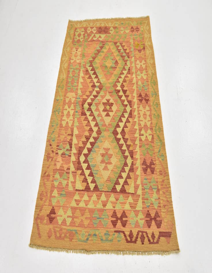 Detail image of  3' 3 x 5'  Hand Woven Kilim Waziri Wool Rug