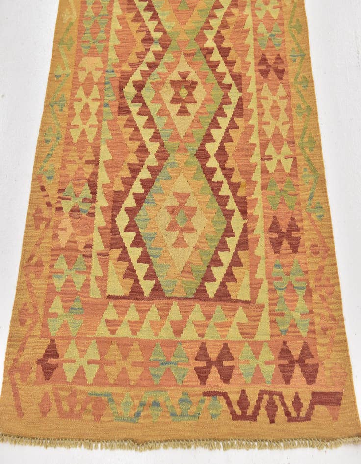 Detail image of  3' 3 x 5'  Hand Woven Kilim Waziri Wool Rug