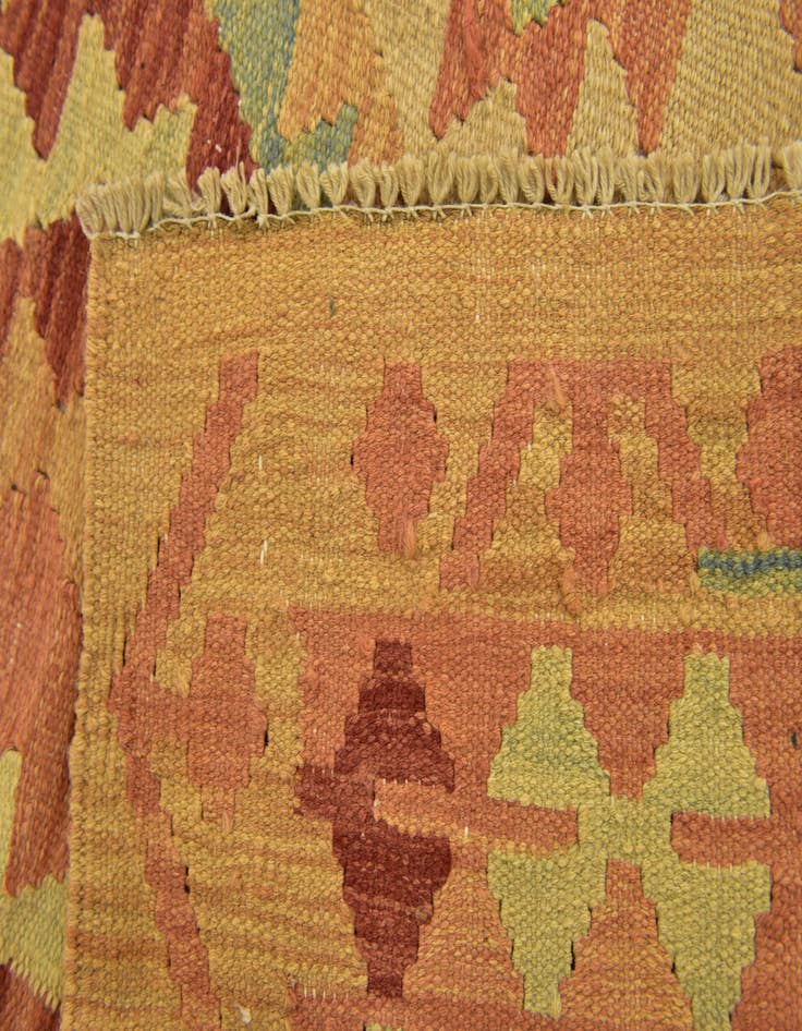 Detail image of  3' 3 x 5'  Hand Woven Kilim Waziri Wool Rug