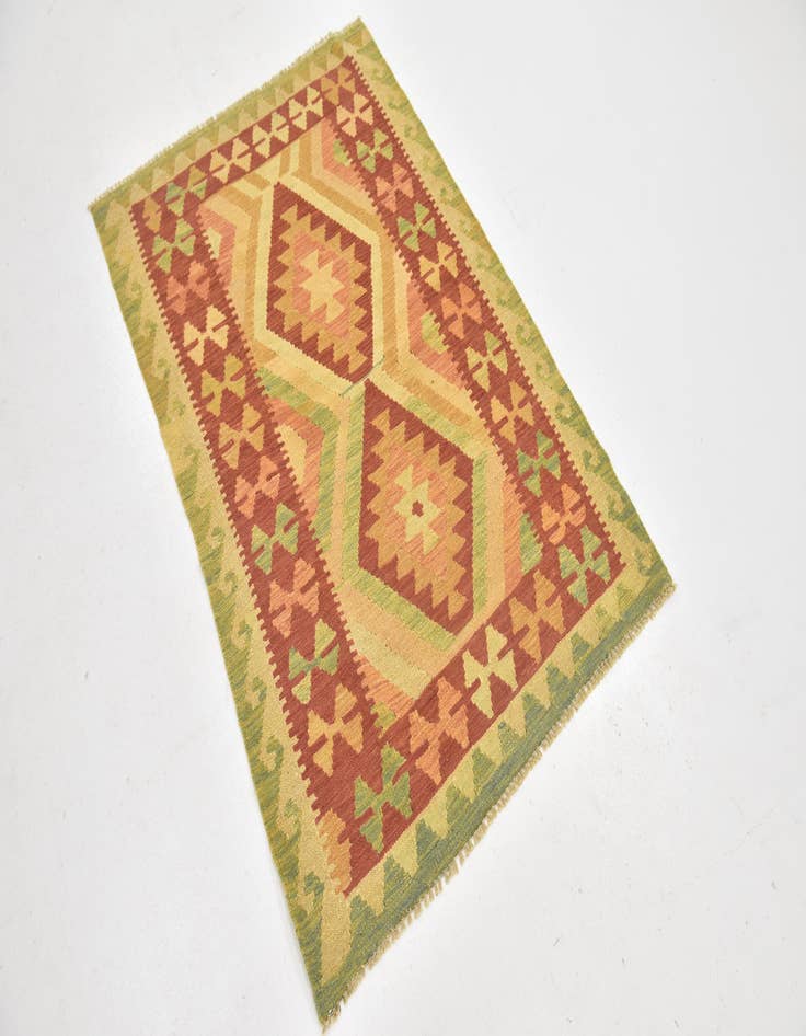 Detail image of 3' 2 x 5' Hand Woven Kilim Waziri Wool Rug