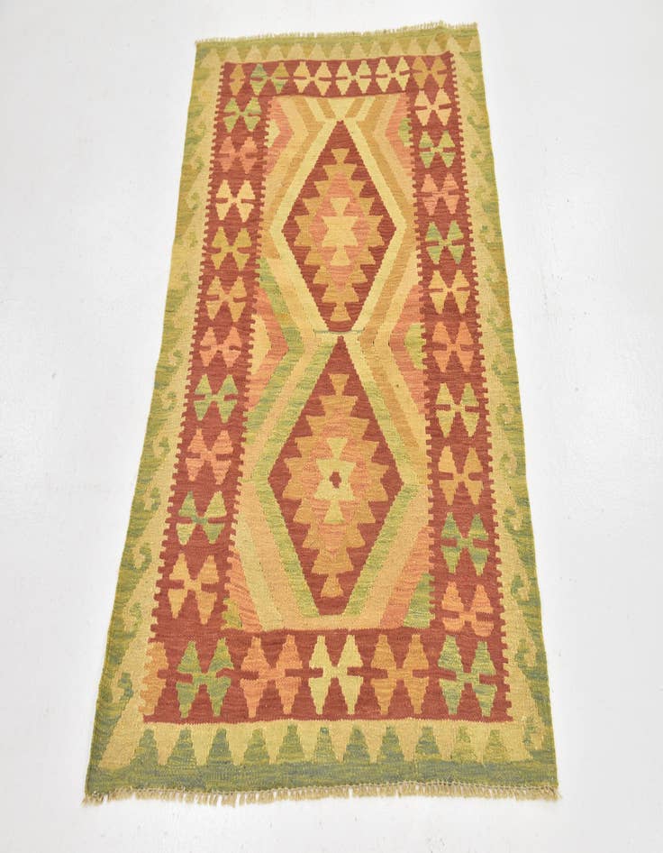 Detail image of 3' 2 x 5' Hand Woven Kilim Waziri Wool Rug