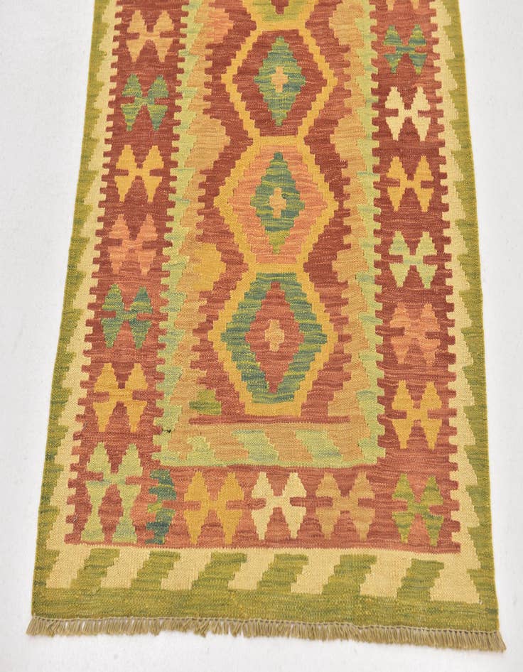 Detail image of  2' 8 x 4' 5  Hand Woven Kilim Waziri Wool Rug