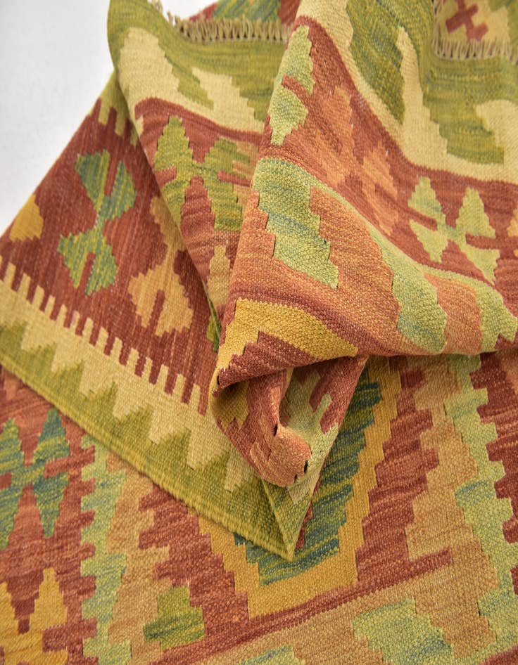 Detail image of  2' 8 x 4' 5  Hand Woven Kilim Waziri Wool Rug