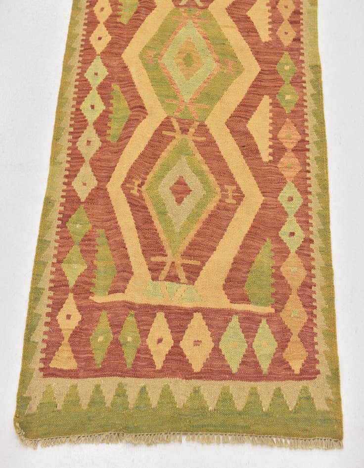 Detail image of  2' 10 x 4' 2  Hand Woven Kilim Waziri Wool Rug