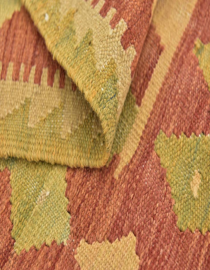 Detail image of  2' 10 x 4' 2  Hand Woven Kilim Waziri Wool Rug
