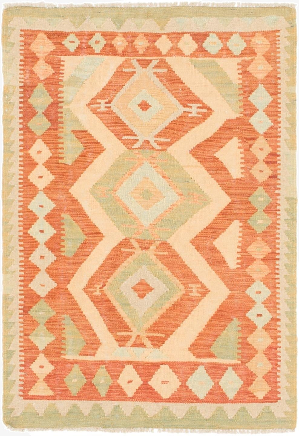  2' 10 x 4' 2  Hand Woven Kilim Waziri Wool Rug