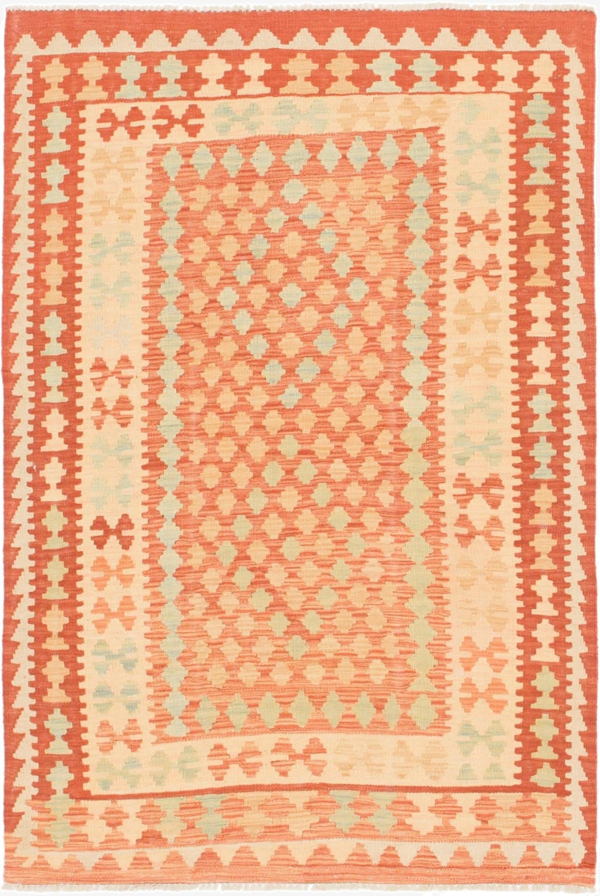  3' 3 x 5'  Hand Woven Kilim Waziri Wool Rug
