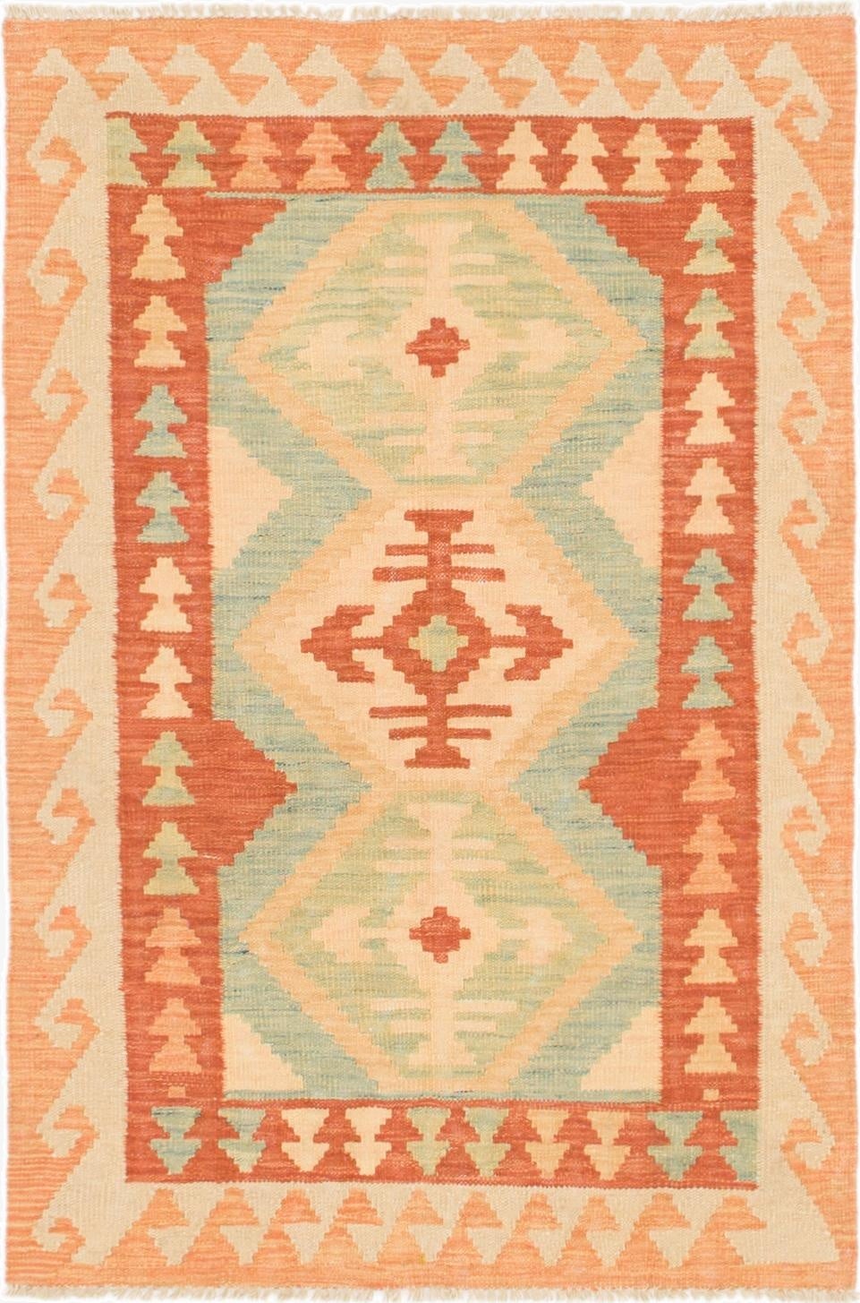  2' 10 x 4' 3  Hand Woven Kilim Waziri Wool Rug