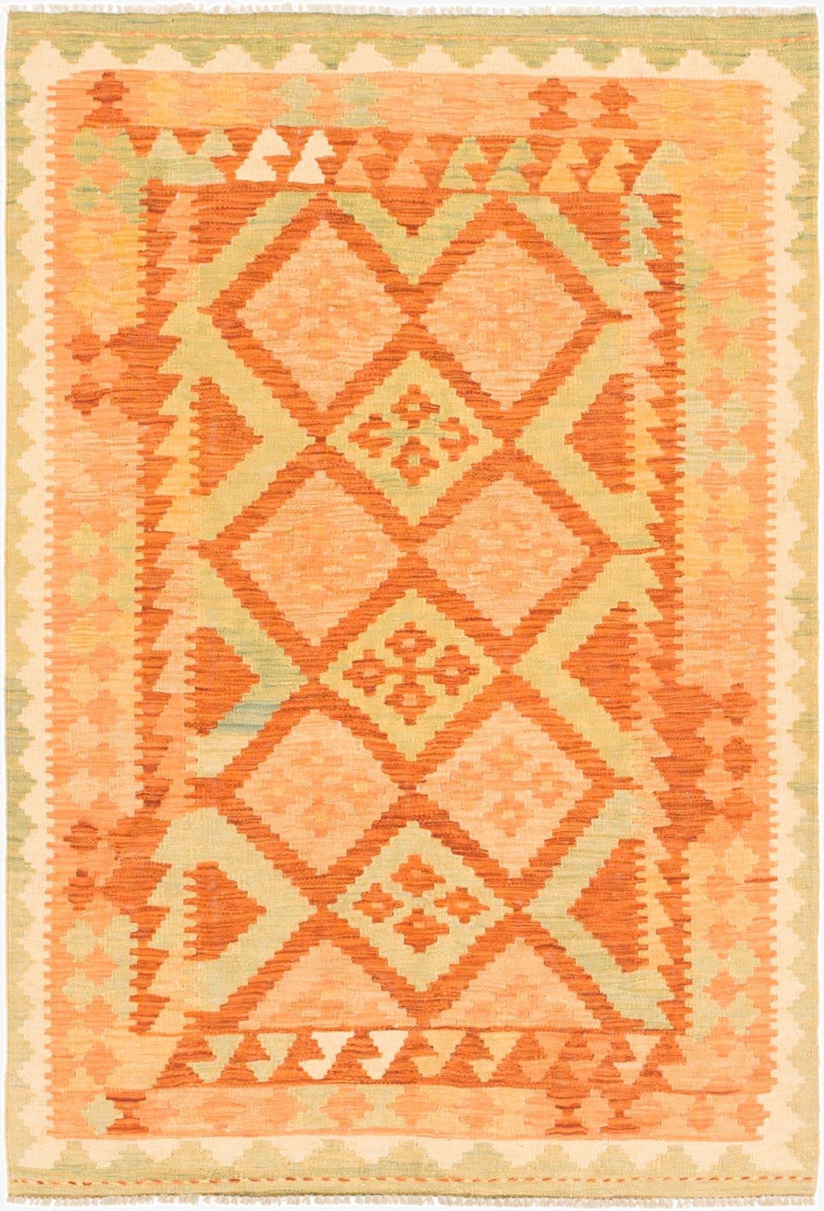  3' 3 x 5'  Hand Woven Kilim Waziri Wool Rug