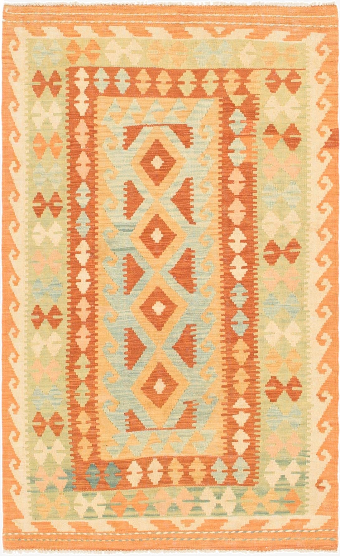  3' x 5' 2  Hand Woven Kilim Waziri Wool Rug