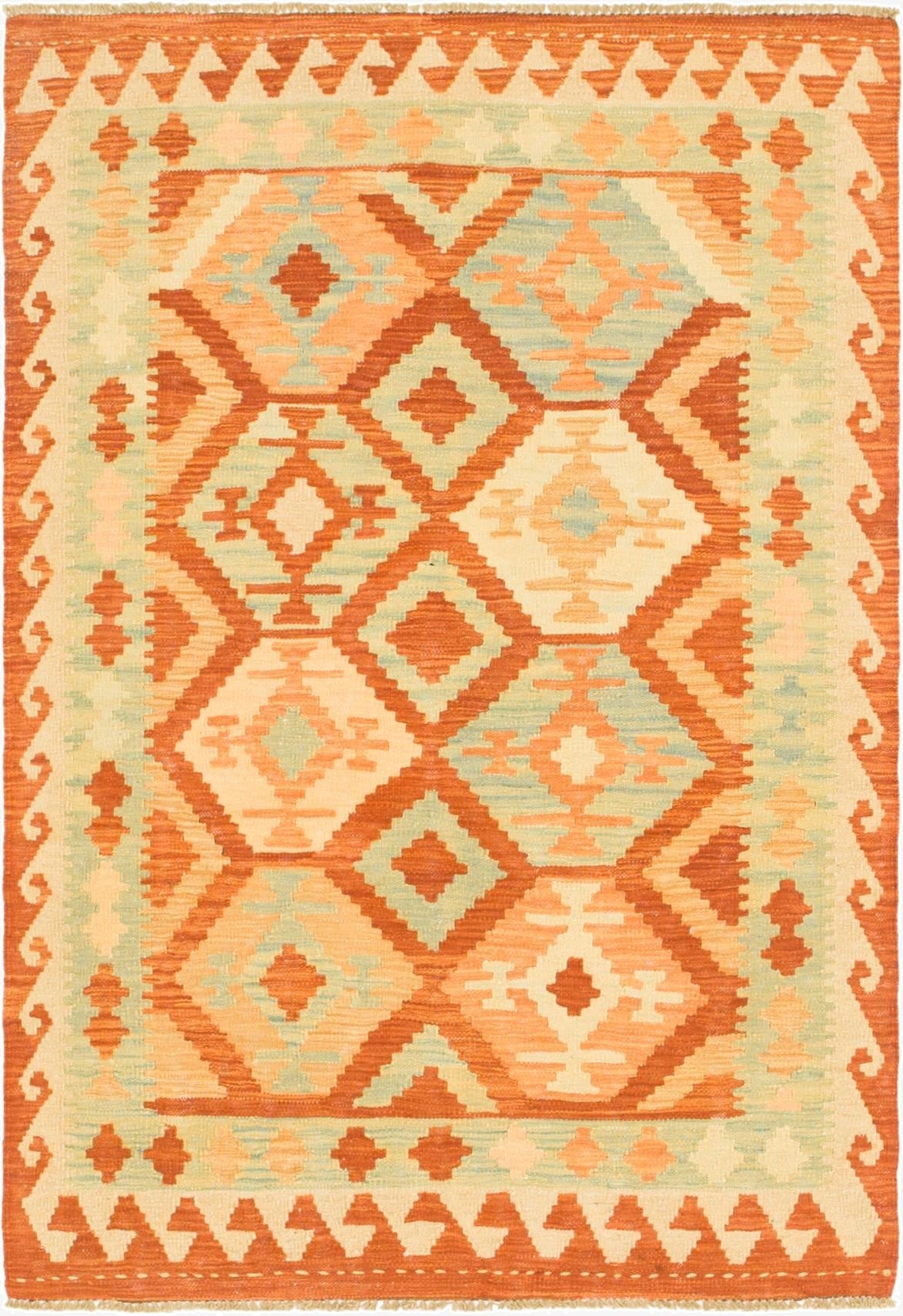  3' 3 x 5'  Hand Woven Kilim Waziri Wool Rug