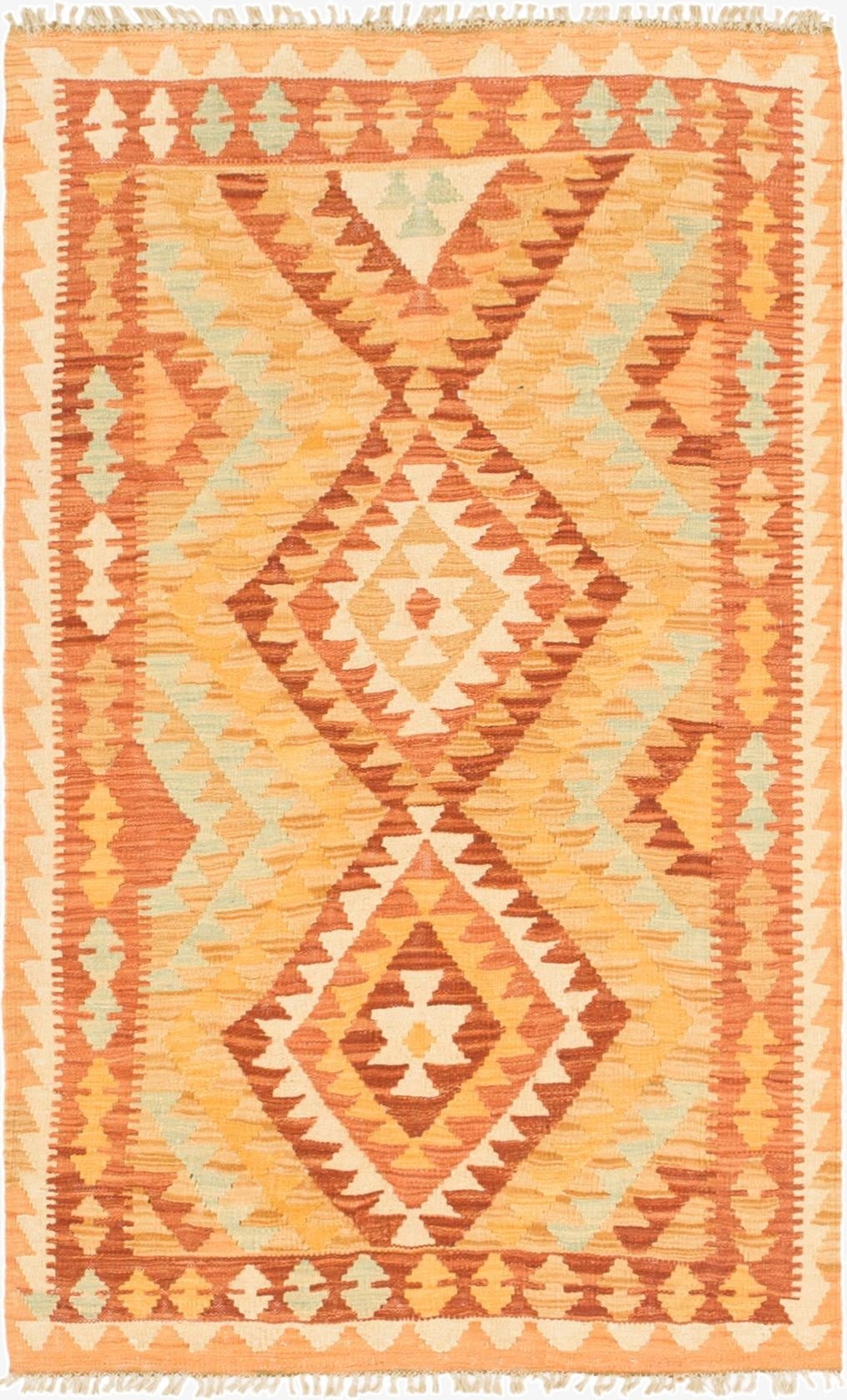  2' 10 x 4' 8  Hand Woven Kilim Waziri Wool Rug