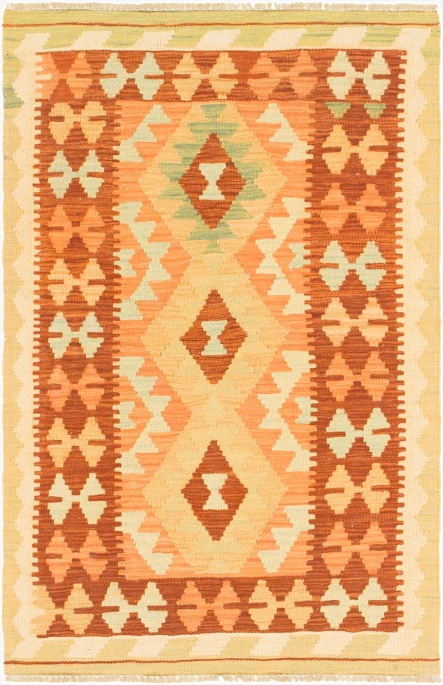  2' 6 x 4'  Hand Woven Kilim Waziri Wool Rug