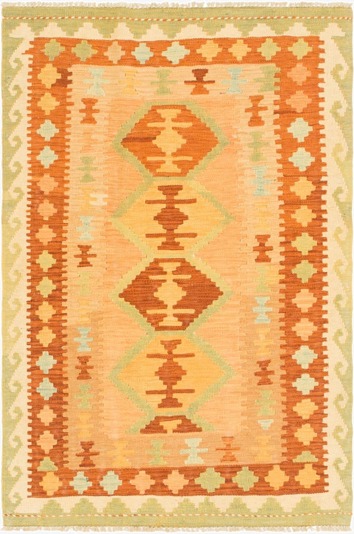  3' 2 x 5'  Hand Woven Kilim Waziri Wool Rug