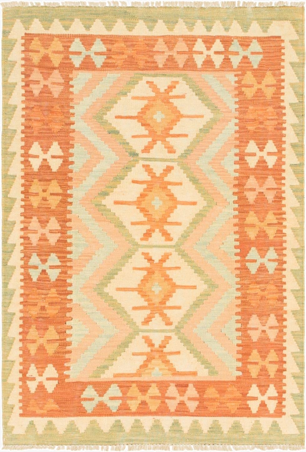  2' 6 x 4'  Hand Woven Kilim Waziri Wool Rug