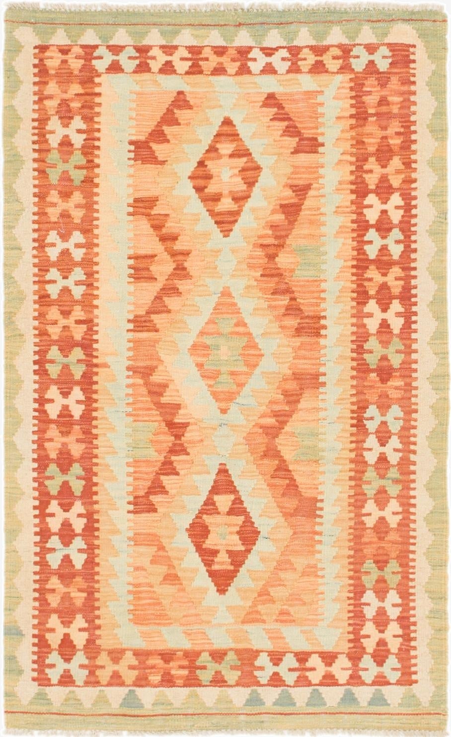  2' 8 x 4' 5  Hand Woven Kilim Waziri Wool Rug