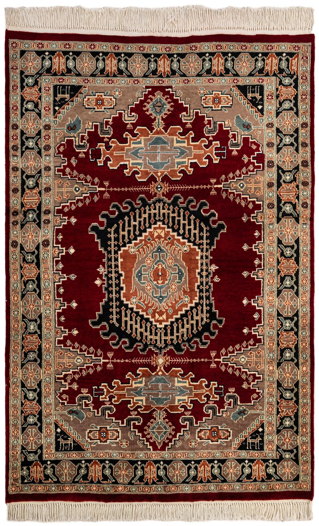  4' 3 x 6' 5  Hand Knotted Lahour Oriental Rug