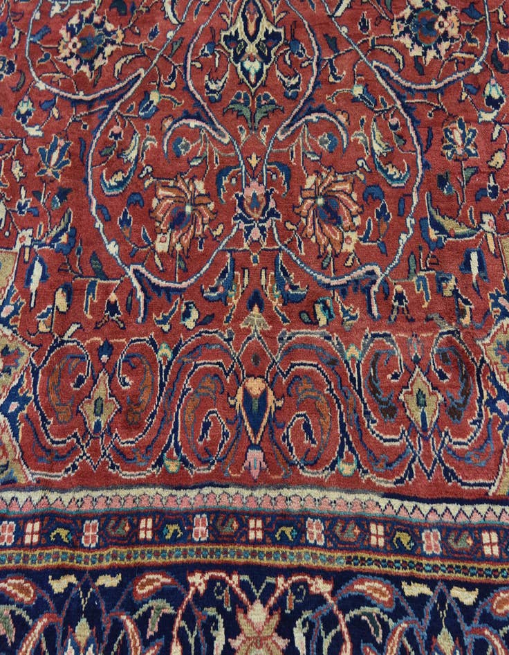 Detail image of  8' 10 x 13'  Hand Knotted Mahal Persian Wool Rug