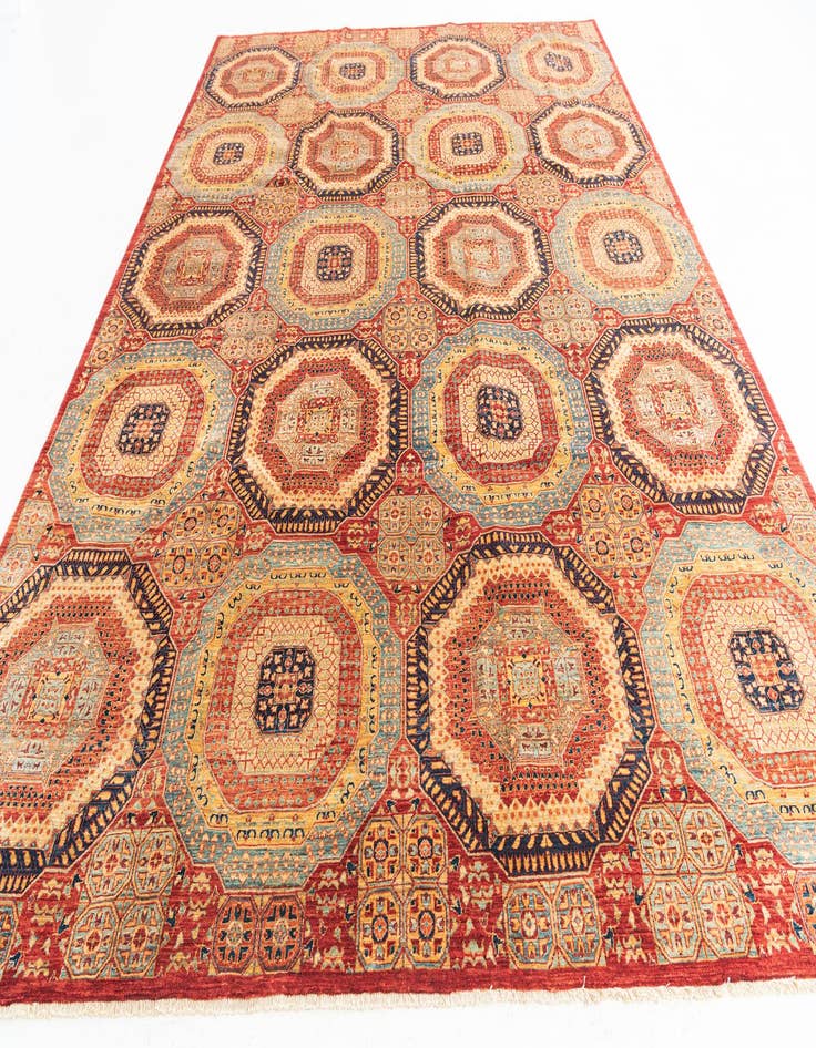 Detail image of  9' x 12' 3  Hand Knotted Mamluk Ziegler Rug