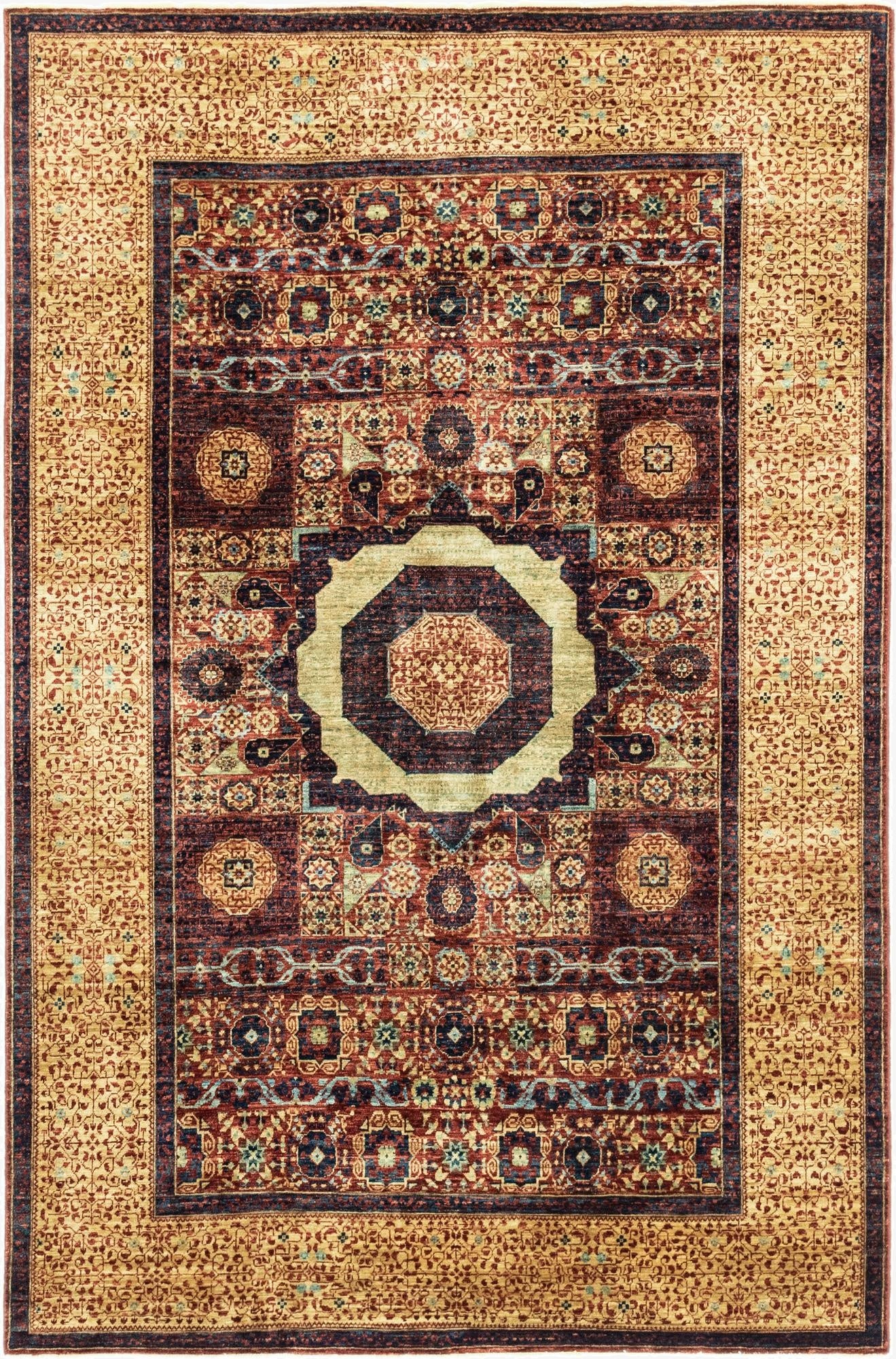  6' x 9'  Hand Knotted Mamluk Ziegler Rug