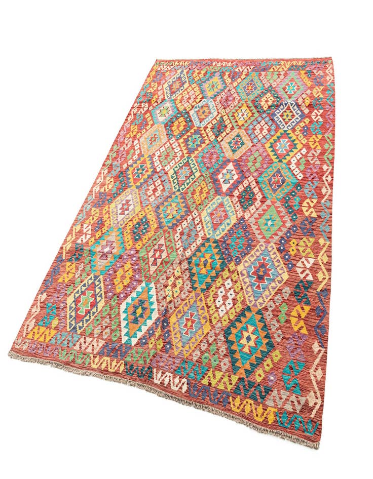 Detail image of  7' 1 x 9' 7  Hand Knotted Marok Kilim Rug