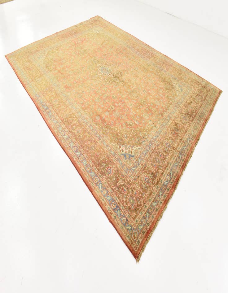 Detail image of  9' 9 x 13' 2  Hand Knotted Mashad Persian Wool Rug