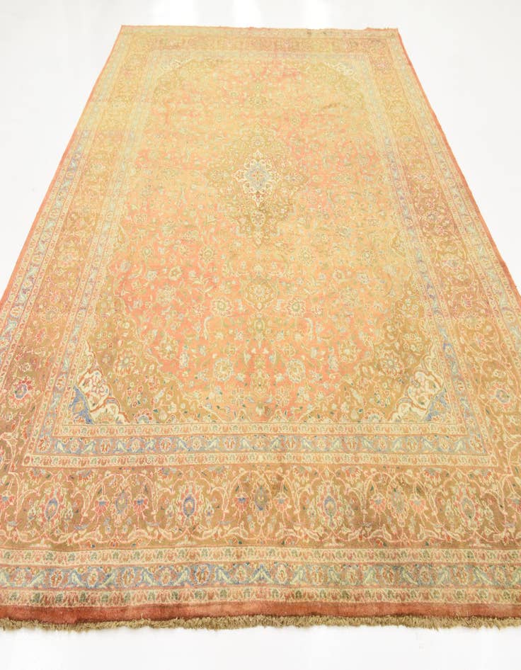 Detail image of  9' 9 x 13' 2  Hand Knotted Mashad Persian Wool Rug