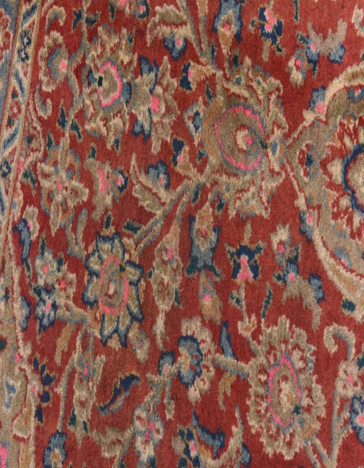 Detail image of  9' 8 x 13'  Hand Knotted Mashad Persian Wool Rug