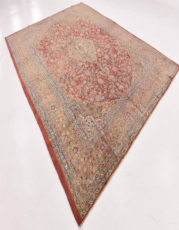 Detail image of  9' 8 x 13'  Hand Knotted Mashad Persian Wool Rug