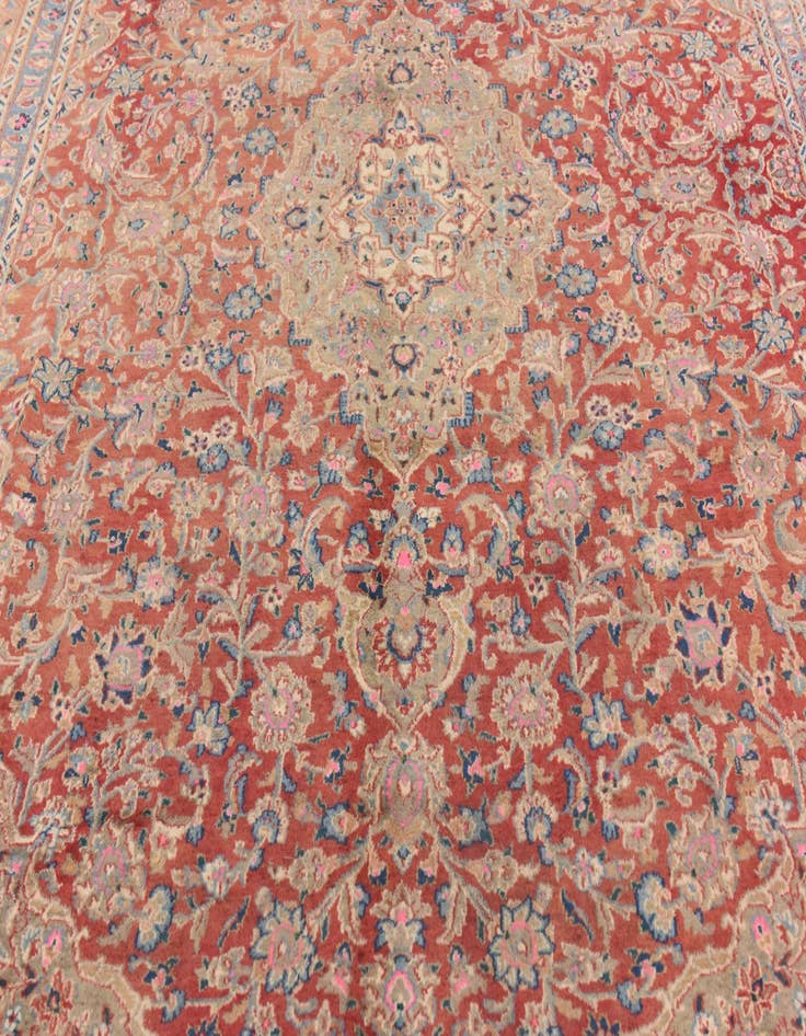 Detail image of  9' 8 x 13'  Hand Knotted Mashad Persian Wool Rug